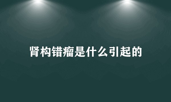 肾构错瘤是什么引起的