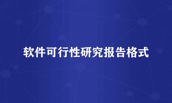 软件可行性研究报告格式