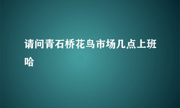 请问青石桥花鸟市场几点上班哈