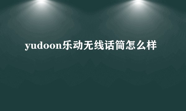 yudoon乐动无线话筒怎么样