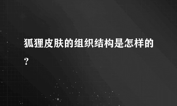 狐狸皮肤的组织结构是怎样的？