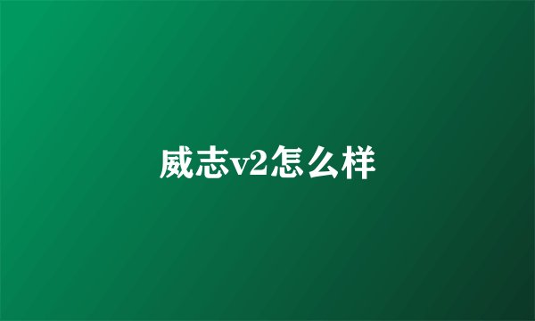 威志v2怎么样