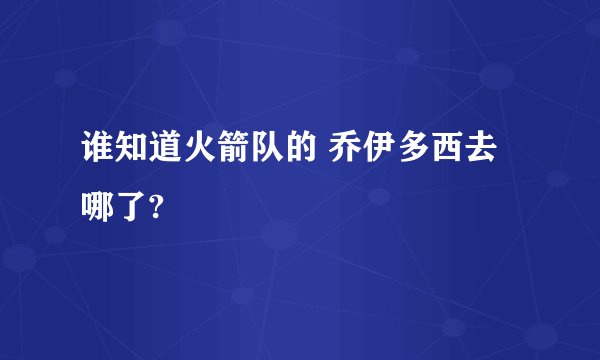 谁知道火箭队的 乔伊多西去哪了?