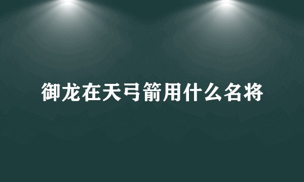 御龙在天弓箭用什么名将