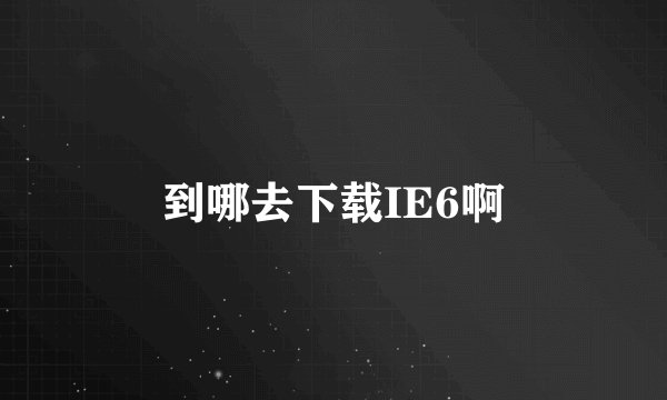 到哪去下载IE6啊