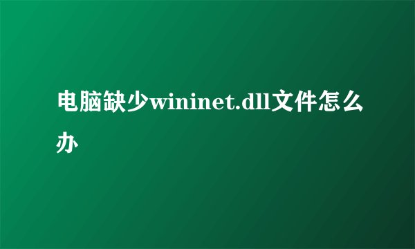 电脑缺少wininet.dll文件怎么办
