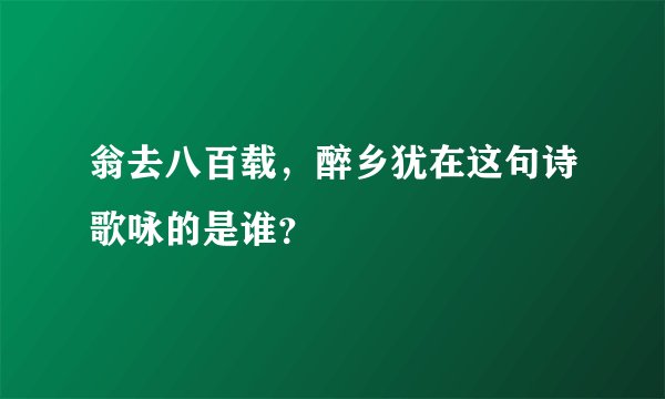翁去八百载，醉乡犹在这句诗歌咏的是谁？