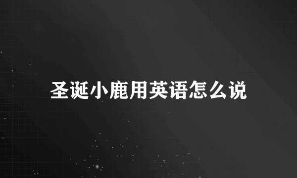 圣诞小鹿用英语怎么说