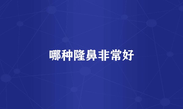 哪种隆鼻非常好