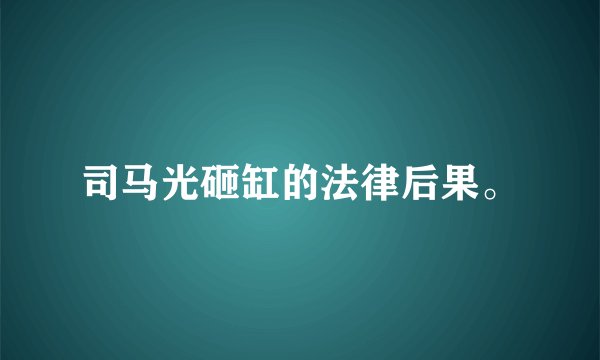 司马光砸缸的法律后果。