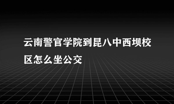 云南警官学院到昆八中西坝校区怎么坐公交