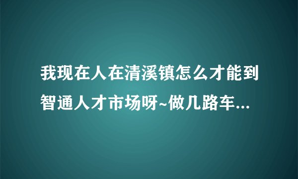 我现在人在清溪镇怎么才能到智通人才市场呀~做几路车可以到~谢谢拉~~~知道的告诉下~