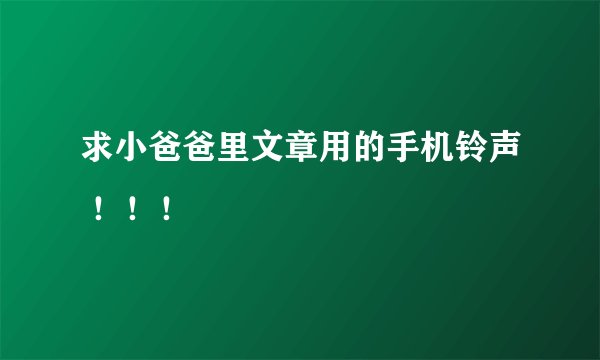 求小爸爸里文章用的手机铃声 ！！！