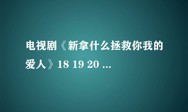 电视剧《新拿什么拯救你我的爱人》18 19 20 21 22 23 24集全集高清观看@全集DVD高清优酷KU6高清播放迅雷下载