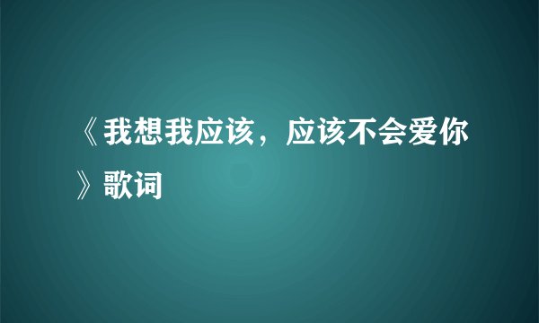 《我想我应该，应该不会爱你》歌词