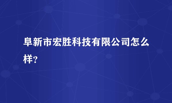 阜新市宏胜科技有限公司怎么样？