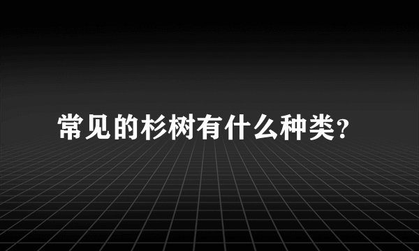 常见的杉树有什么种类？