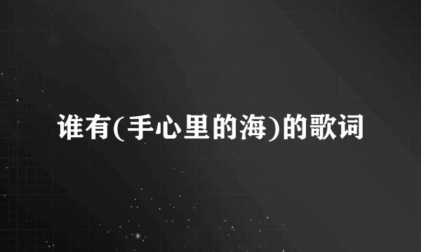谁有(手心里的海)的歌词