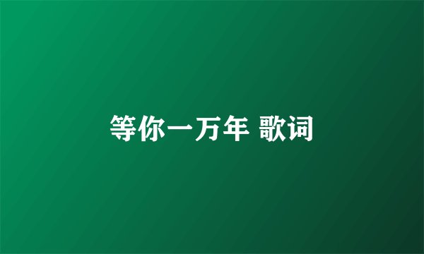 等你一万年 歌词