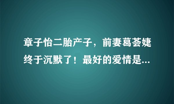 章子怡二胎产子，前妻葛荟婕终于沉默了！最好的爱情是势均力敌
