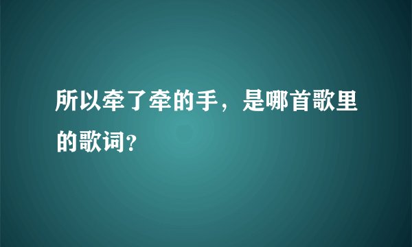 所以牵了牵的手，是哪首歌里的歌词？