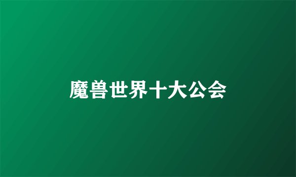 魔兽世界十大公会