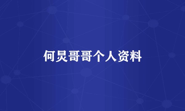 何炅哥哥个人资料