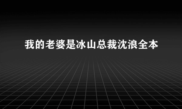 我的老婆是冰山总裁沈浪全本