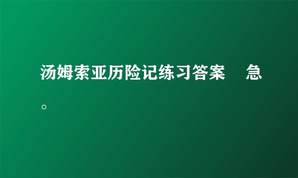 汤姆索亚历险记练习答案    急。