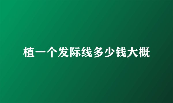 植一个发际线多少钱大概