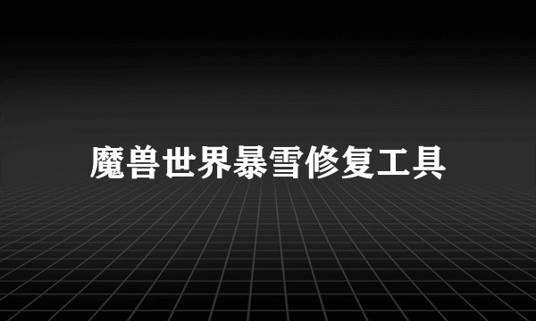 魔兽世界暴雪修复工具
