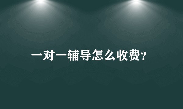 一对一辅导怎么收费?