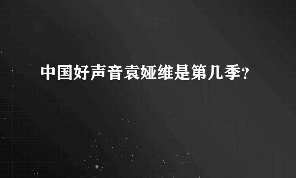 中国好声音袁娅维是第几季？