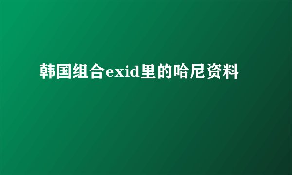 韩国组合exid里的哈尼资料