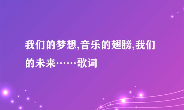 我们的梦想,音乐的翅膀,我们的未来……歌词