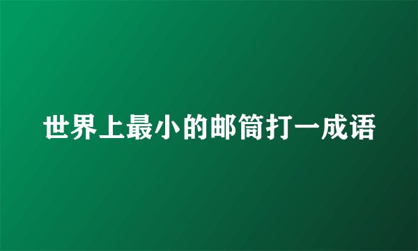 世界上最小的邮筒打一成语