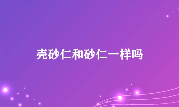 壳砂仁和砂仁一样吗