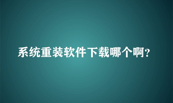 系统重装软件下载哪个啊？