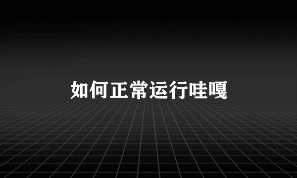 如何正常运行哇嘎