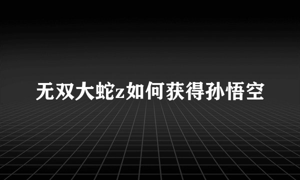 无双大蛇z如何获得孙悟空