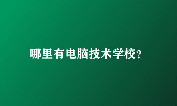 哪里有电脑技术学校？
