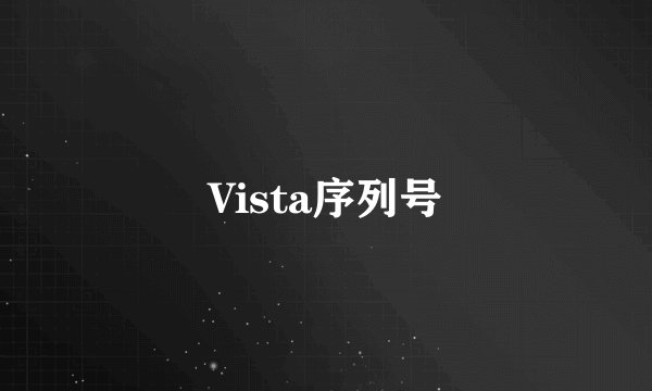 Vista序列号