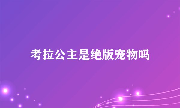 考拉公主是绝版宠物吗