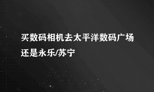 买数码相机去太平洋数码广场还是永乐/苏宁