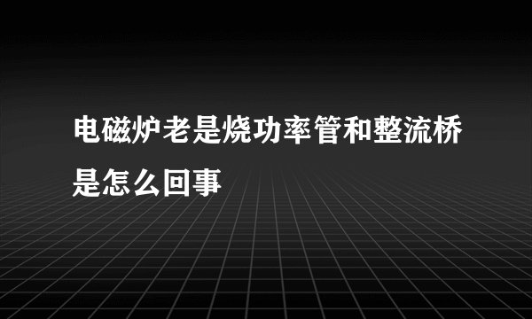 电磁炉老是烧功率管和整流桥是怎么回事