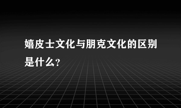 嬉皮士文化与朋克文化的区别是什么？