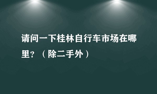 请问一下桂林自行车市场在哪里？（除二手外）