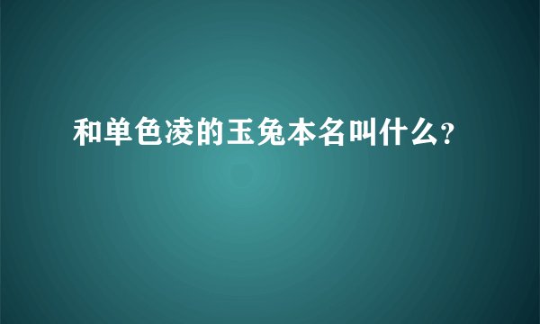 和单色凌的玉兔本名叫什么？