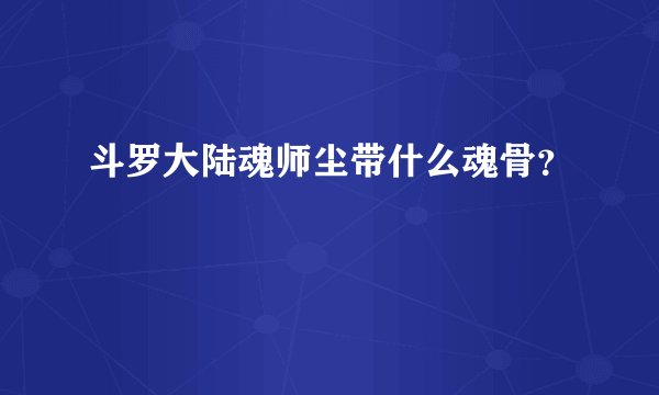 斗罗大陆魂师尘带什么魂骨？