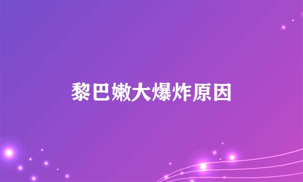 黎巴嫩大爆炸原因